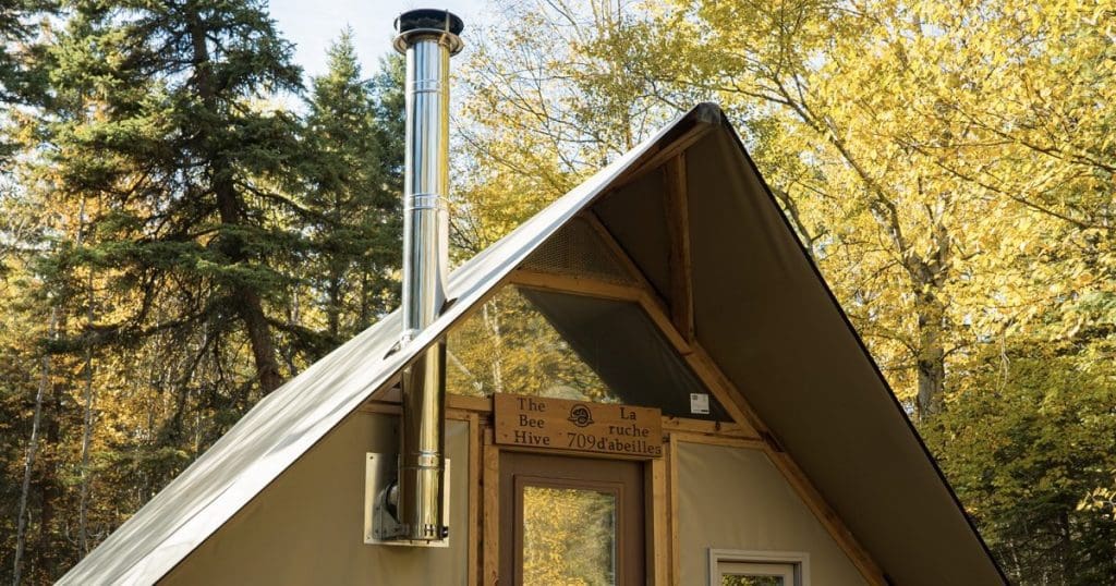 Peaked roof of a Clear Lake Cabin