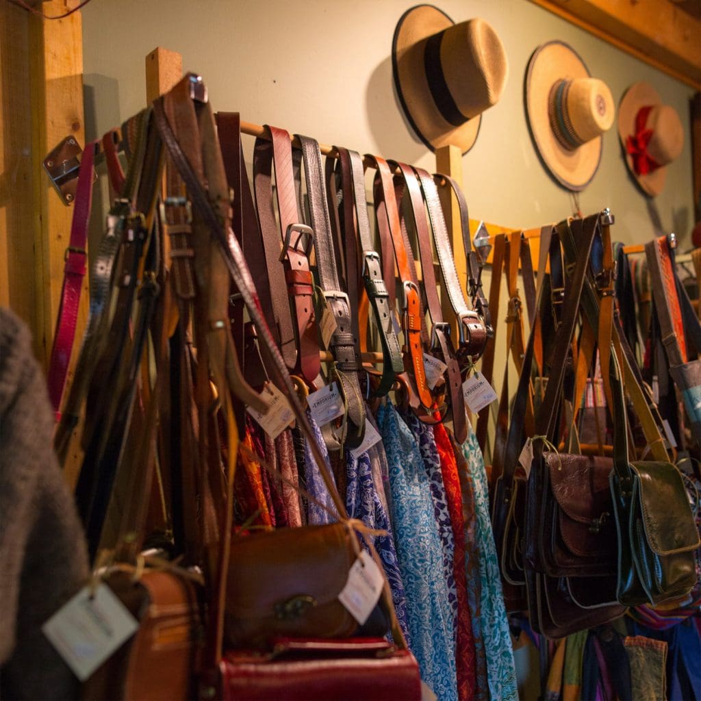 Bags, belts, hats and scarfs for sale at Clear Lake